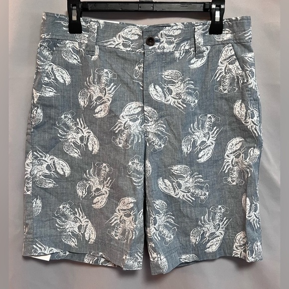 Izod SaltWater‎ Men's  Red Shorts Chino Lobster Print Size 30W 9.5 Inseam NWT - Picture 3 of 12